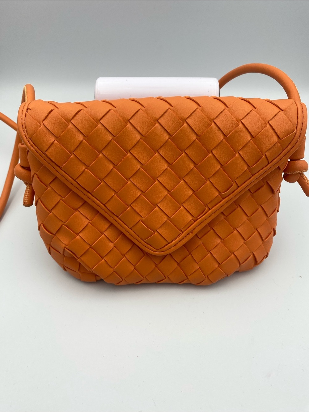 Urban Expressions Orange Woven Flap Crossbody Bag
